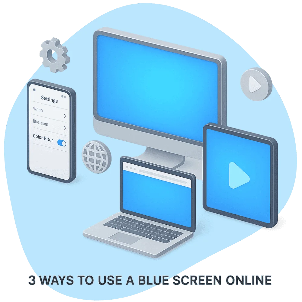 Online Tools and Apps
If your device doesn’t have blue screen settings, don’t worry. There are websites and apps that show a full blue screen online with just one click. You don’t have to download anything—just open the site and boom, blue screen ready. This is great for testing your monitor or using as a background. These online tools can instantly load a blue color full screen so you can check pixels, clean your monitor, or just use it as a background.Video for iOS and Android
For phones and tablets, you can also find blue screen videos on YouTube or video apps. Play the video full screen and you get a smooth, blue screen bright background enough for cleaning or simple lighting. It’s handy for cleaning your screen or making videos with a blue backdrop. Just remember to keep your brightness right so it’s not too harsh on your eyes.